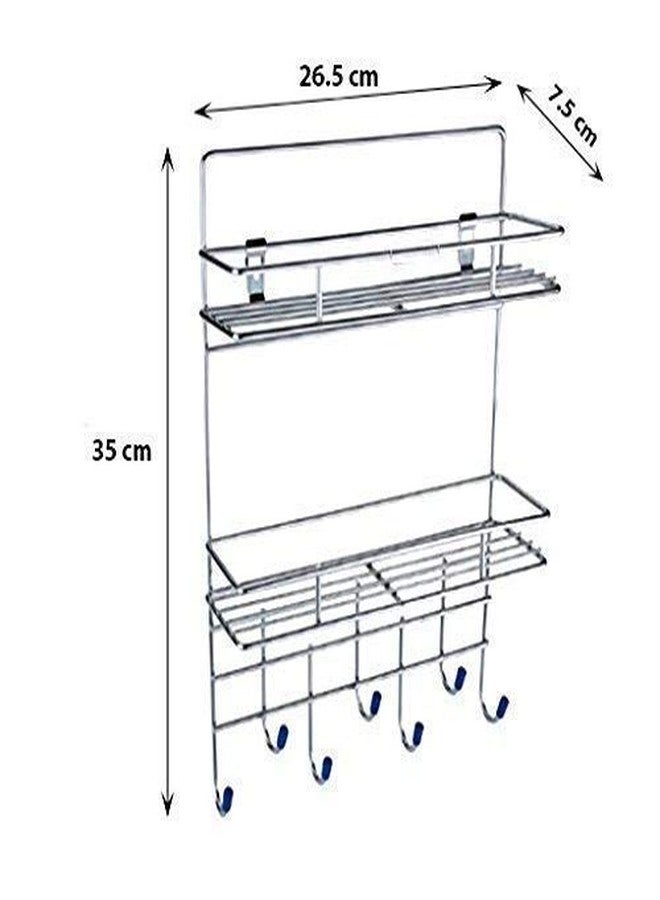 Kavid 2 Layer Multipurpose Hooks for Wall Hanging in Home and Office Stainless Steel Key Holder Stand - Image 5